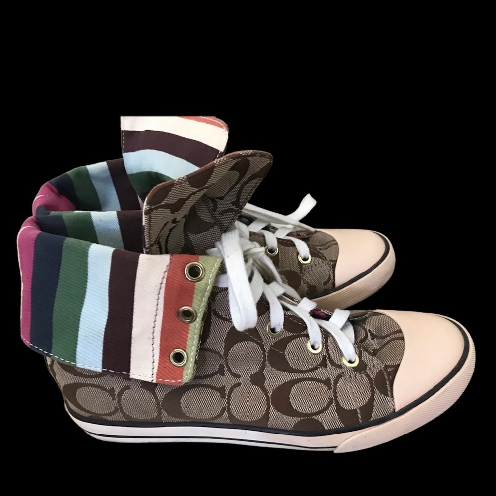 COACH Legacy Stripe Signature High Top Size 6.5